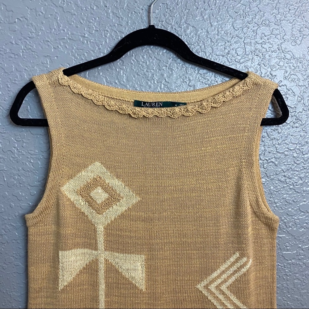 RALPH LAUREN TAN PATTERNED TANK DRESS {Medium} - Picture 2 of 5